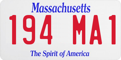 MA license plate 194MA1