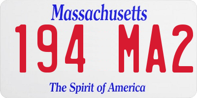 MA license plate 194MA2