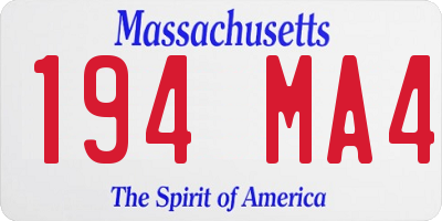 MA license plate 194MA4