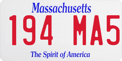 MA license plate 194MA5