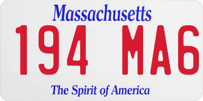 MA license plate 194MA6
