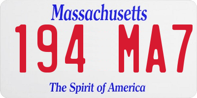MA license plate 194MA7