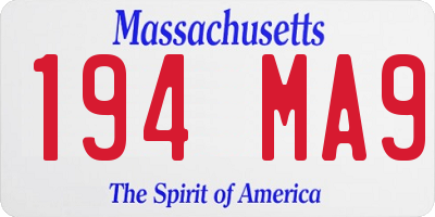MA license plate 194MA9