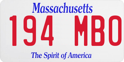 MA license plate 194MB0