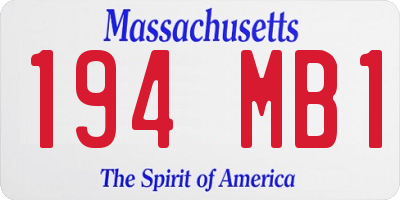 MA license plate 194MB1
