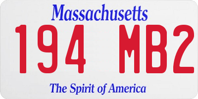 MA license plate 194MB2