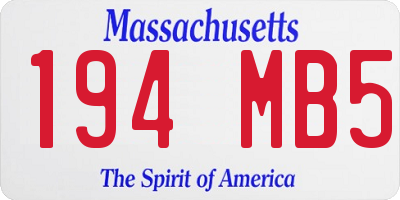 MA license plate 194MB5