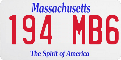 MA license plate 194MB6