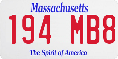 MA license plate 194MB8