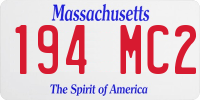 MA license plate 194MC2