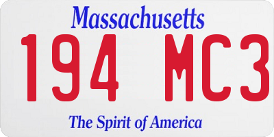 MA license plate 194MC3