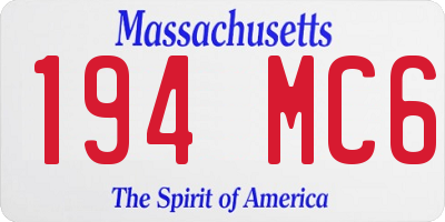 MA license plate 194MC6