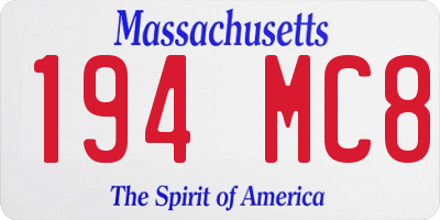 MA license plate 194MC8