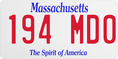 MA license plate 194MD0