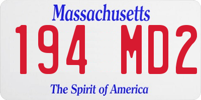 MA license plate 194MD2