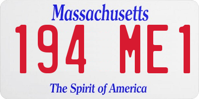 MA license plate 194ME1