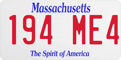 MA license plate 194ME4