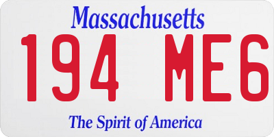 MA license plate 194ME6