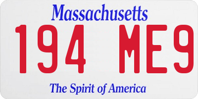 MA license plate 194ME9