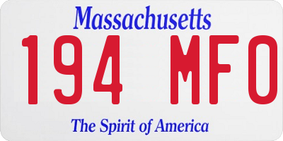 MA license plate 194MF0