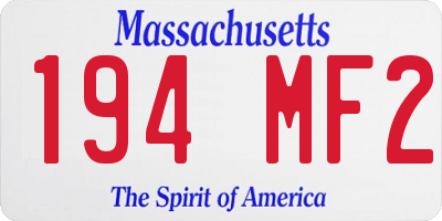 MA license plate 194MF2