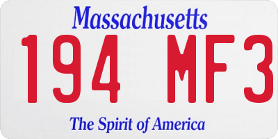 MA license plate 194MF3