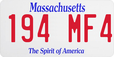 MA license plate 194MF4
