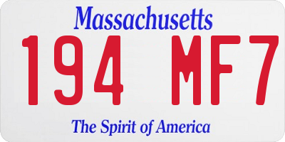 MA license plate 194MF7