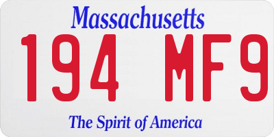 MA license plate 194MF9