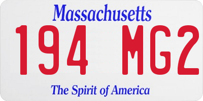 MA license plate 194MG2