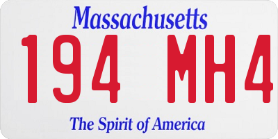 MA license plate 194MH4