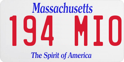 MA license plate 194MI0