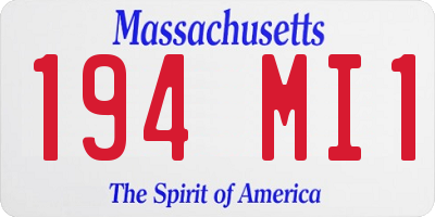MA license plate 194MI1