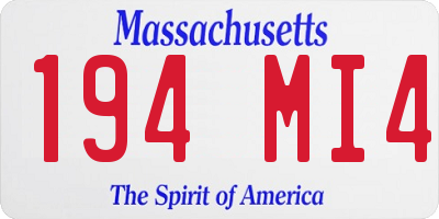 MA license plate 194MI4