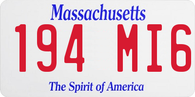 MA license plate 194MI6
