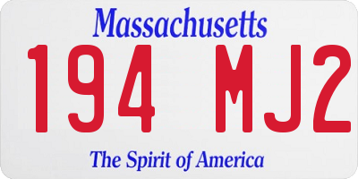 MA license plate 194MJ2