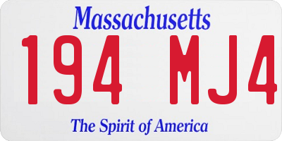 MA license plate 194MJ4