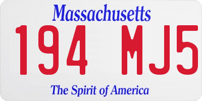 MA license plate 194MJ5