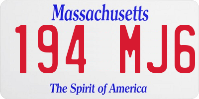 MA license plate 194MJ6