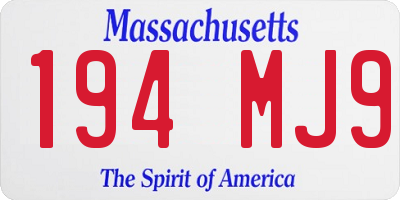 MA license plate 194MJ9