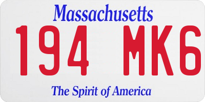 MA license plate 194MK6