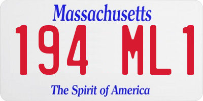 MA license plate 194ML1