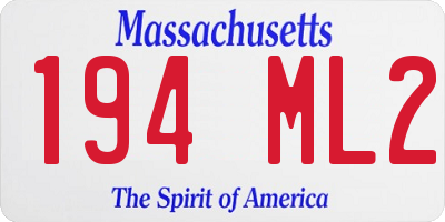 MA license plate 194ML2