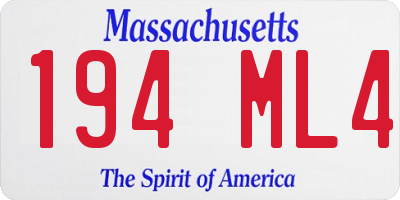 MA license plate 194ML4