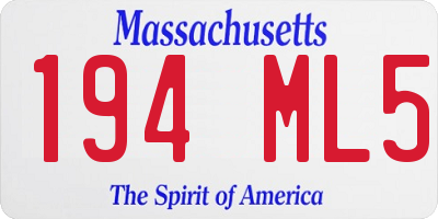 MA license plate 194ML5
