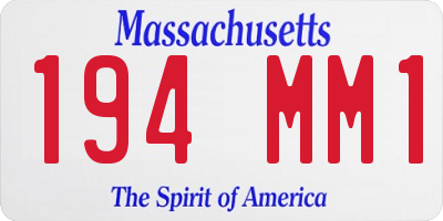 MA license plate 194MM1