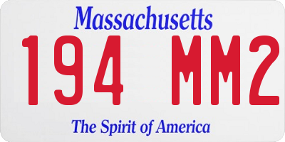MA license plate 194MM2
