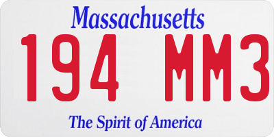MA license plate 194MM3