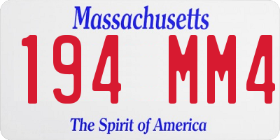 MA license plate 194MM4
