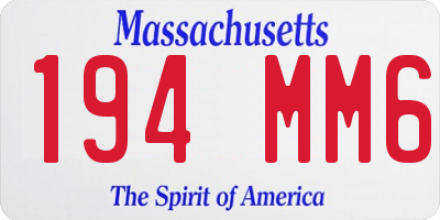 MA license plate 194MM6